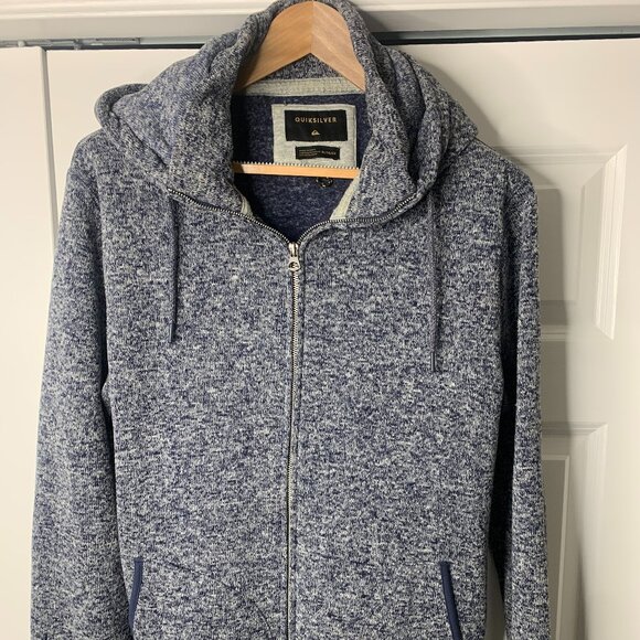 Quiksilver, MensHoodie, Winter, Cozy.FullZip, XLSize, Blue&Grey,SurfStyle,Casual - Picture 1 of 16
